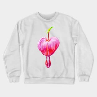 Bleeding Heart Flower Drawing Crewneck Sweatshirt